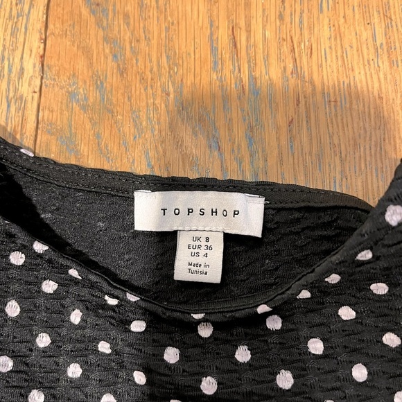 🖤 TOPSHOP Polka Dot Puff Sleeve Dress – Size US 4 - Picture 2 of 8